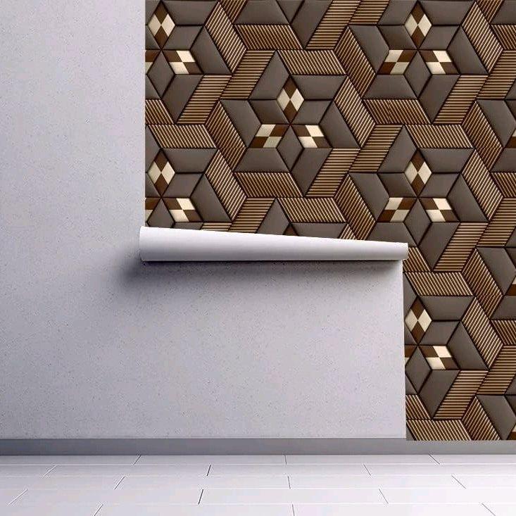 Wallpaper Sticker Dinding Motif Hexagonal 3D Merah Elegan WallStiker Pvc