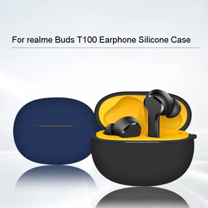 Soft Case Silikon TWS Oppo Realme Buds T100 + carabiner