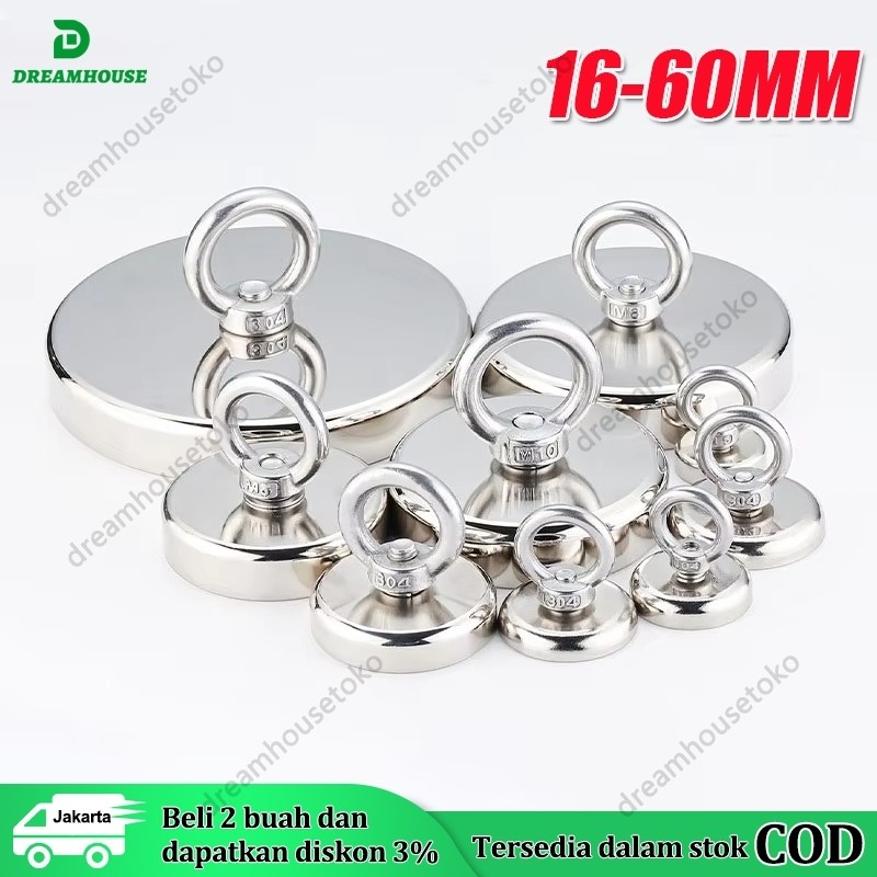 60MM Magnet Super Kuat Magnet Fishing Magnet Pancing Magnet Neodynium Kuat Magnet Bulat Magnet Neody
