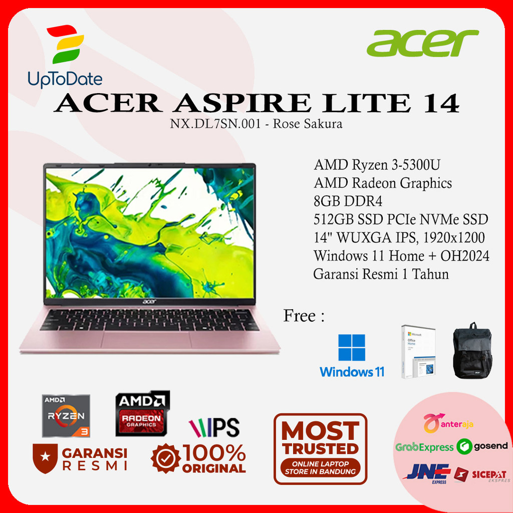 Acer Aspire Lite AL14-42P-R1D5 Ryzen 3-5300U 8GB 512GB SSD Win11+OHS2024