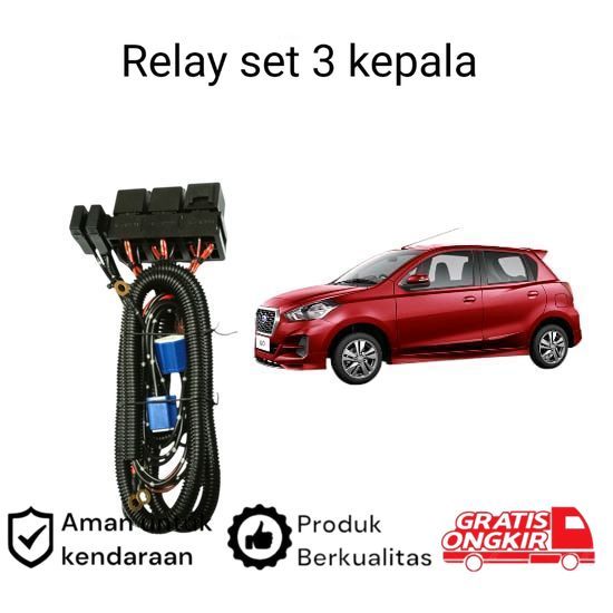 Relay Set Lampu Utama LED H4  Mobil Datsun Go Panca Koko