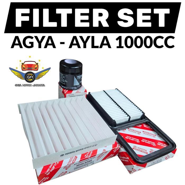 PAKET SERVIS FILTER SET FILTER OLI-UDARA-AC Toyota Agya 1000cc - Daihatsu Ayla 1000cc quality