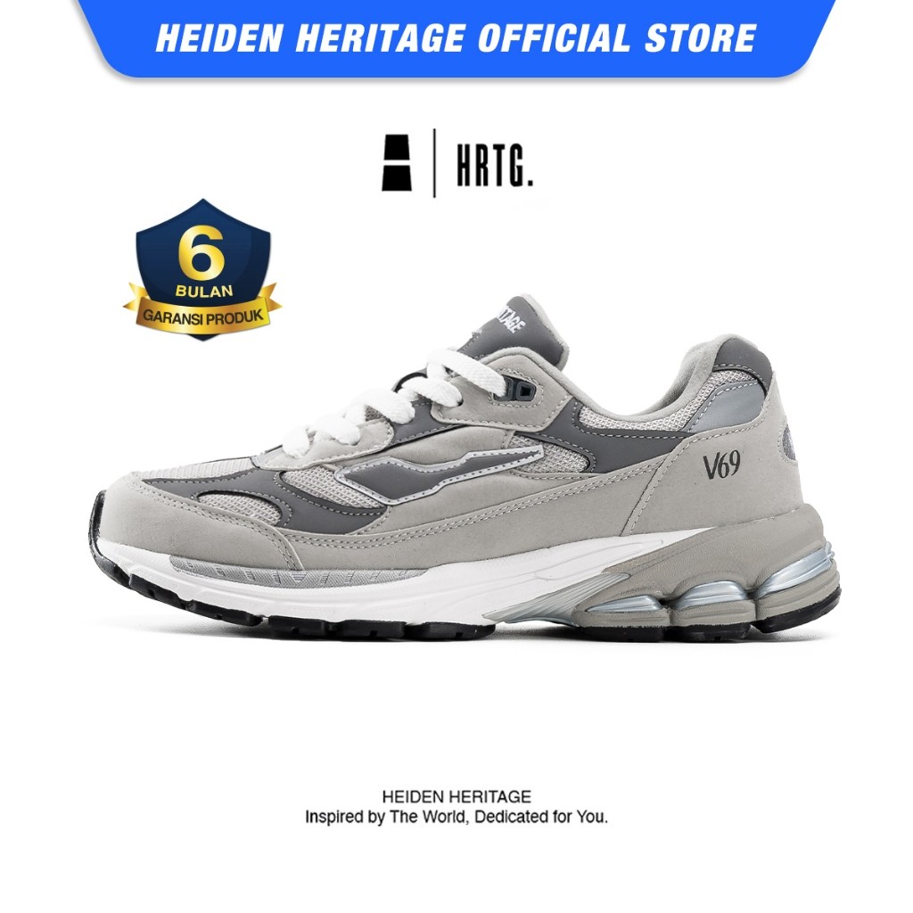 HEIDEN HERITAGE [HRTG] - HRTG V69 - WAR GREY - Sepatu Sneakers Casual Sport Pria Lokal