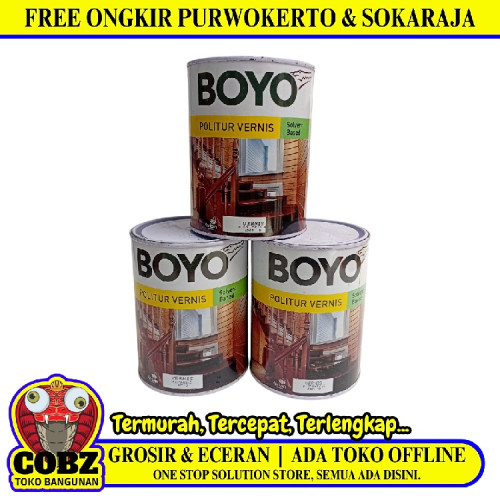 1 KG / BOYO Cat Vernis Kayu Wood Stain Oil Based Paint Kaleng