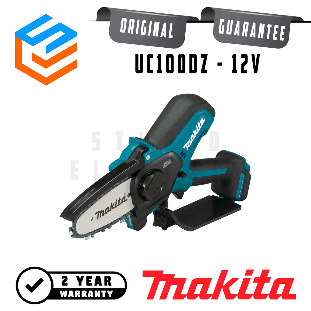 Makita Cordless Baterai Pruning Saw Chainsaw Mini Mesin Gergaji Potong Dahan Kayu Pohon 4" 4 Inch 12