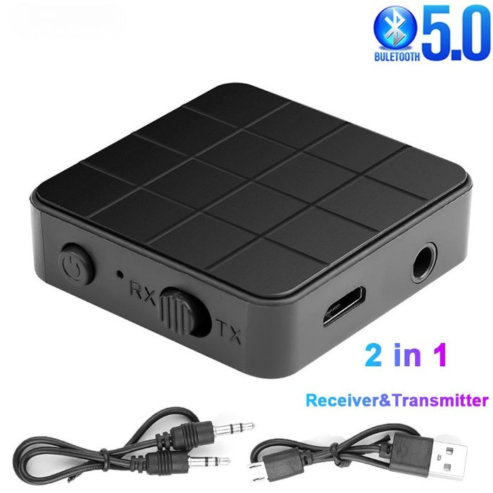 Bluetooth Audio Converter 2in1 TX RX AUX 3.5mm 10M Wireless Adapter TV HP Speaker Headset Mobil PC L