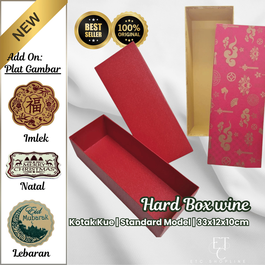 Box Wine Standar 33x12x10cm | Hardbox Hampers Imlek | Natal | Kotak Bingkisan Minuman | Box Hampers