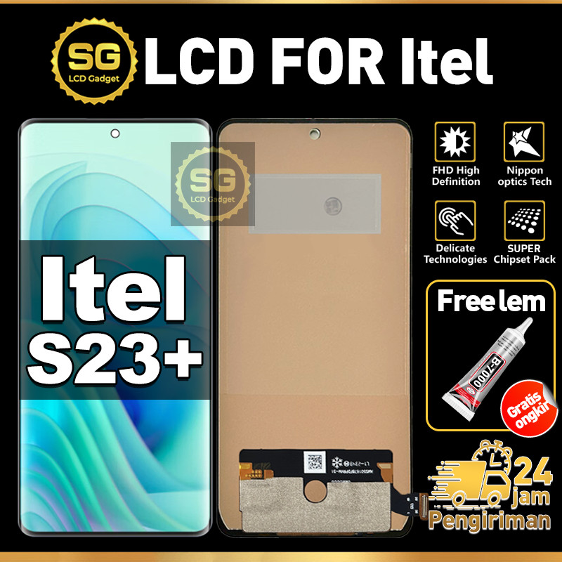SG LCD Itel S23 Plus Fullset HP Touchscreen Itel S23 Plus Free Lem Glass Touch Screen Digitizer COD