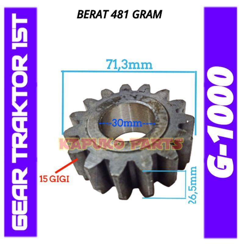 G1000 Gigi Traktor 15T Untuk Traktor Tangan Quick KUBOTA