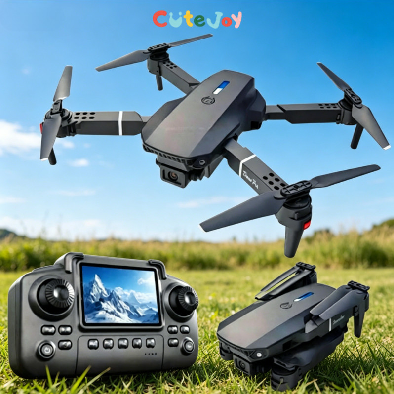 CUTE JOY Drone E88 MAX 8K HD Dual Camera – Drone Profesional Brushless Motor Terbang Stabil & Canggi