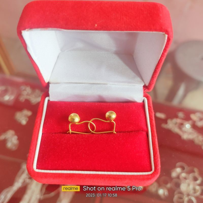 Anting Koin Dewi Polos Emas 999.9 Tahan Luntur