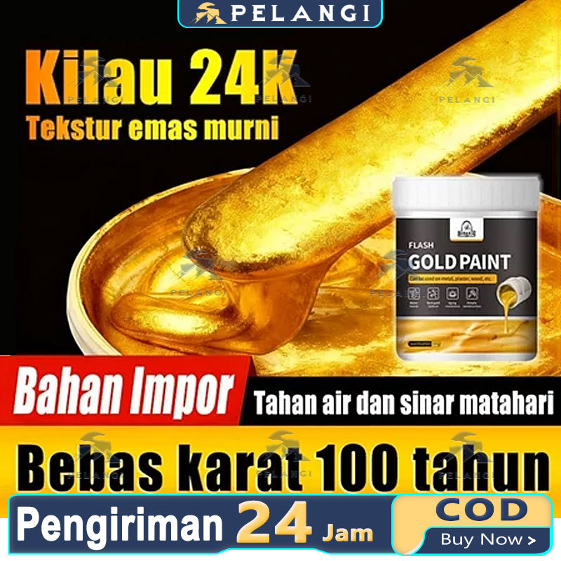 Tekstur emas murni FREE Kuas Emas Cat Gold Cat Kayu dan Besi Emas / Neo Alkycoat Royal Gold / Cat Em