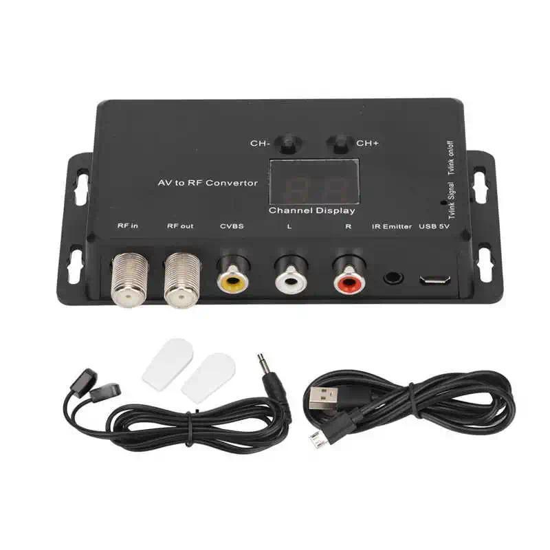 TV Link Modulator Adjustable Support PAL NTSC AV to RF Converter for Set Top Boxes AV Sources RF Mod