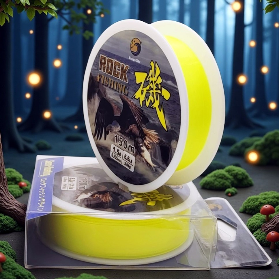 Tali Pancing Batu 0.15mm~0.5mm Fishing Line Tahan Aus Senar Pancing Nilon Monofilamen Kuning 150m Le