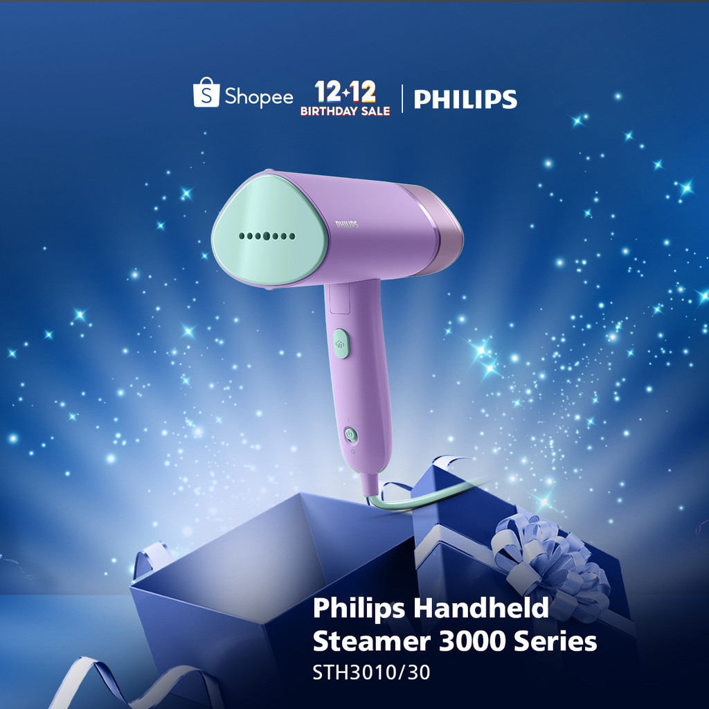 Philips Handheld Steamer 3000 Series - STH3010/30 Ungu - Setrika Uap Philips Strika Uap Portable Dap