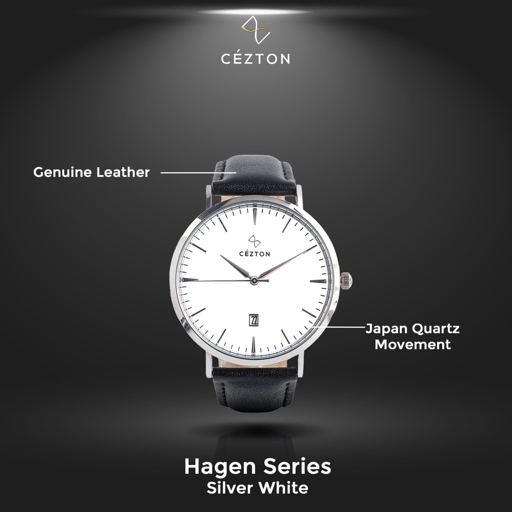 CEZTON Jam Tangan Pria | HAGEN SERIES Silver White