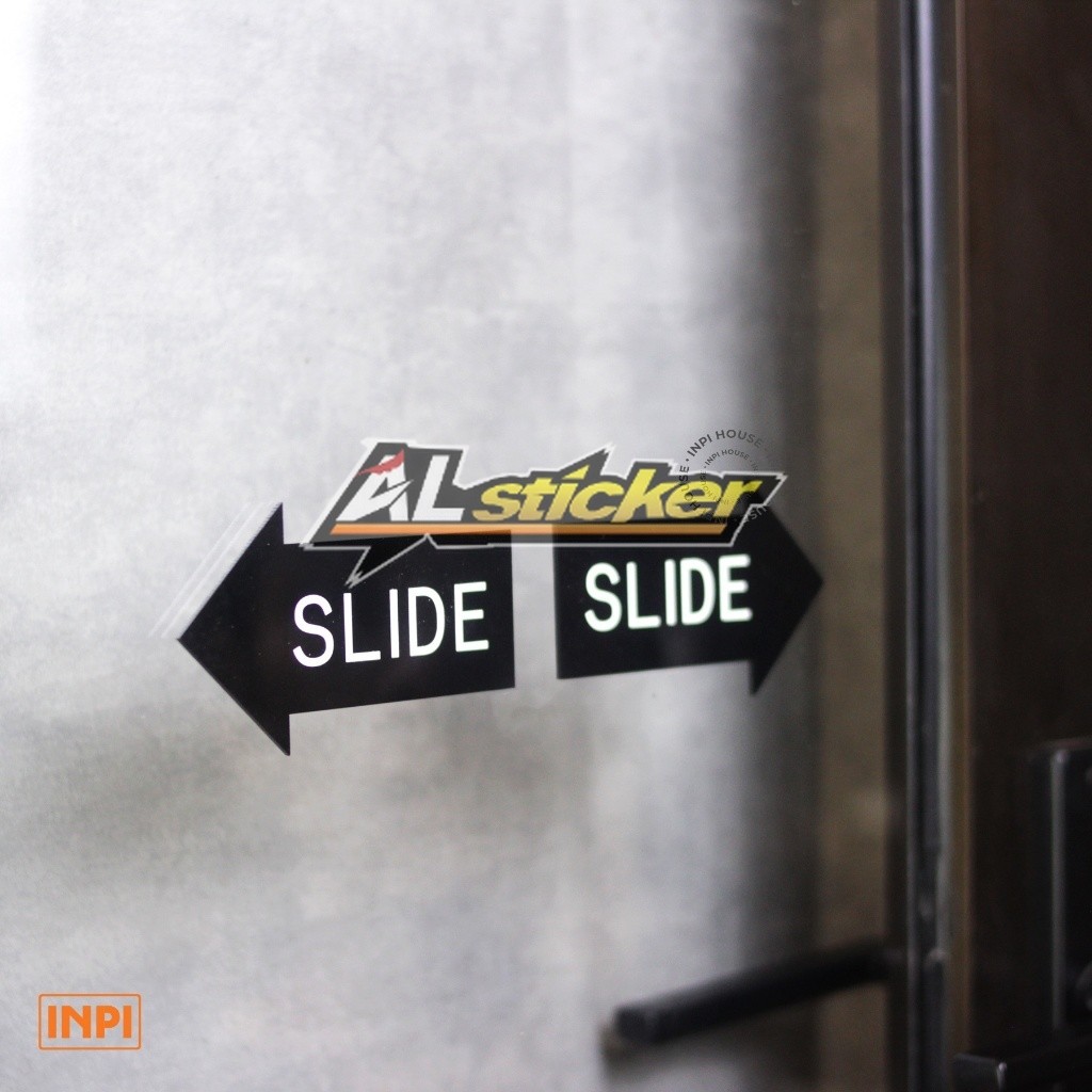 Signage Panah Slide Pintu Toko Geser Sliding Door - INPI House
