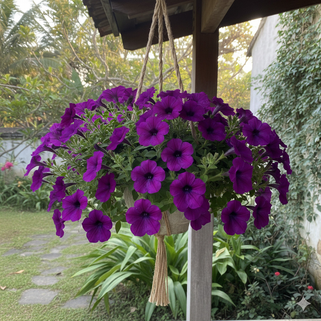 Bunga PETUNIA Petunia (Petunia hybrida )Tanaman Hias Bunga Gantung - Petunia Berbunga - tanaman indo