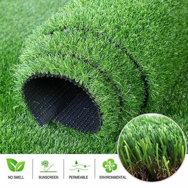 Artificial Turf Grass Lawn Realistic Synthetic Mat Washable Turf Outdoor Garden Decor Fake Grass Mat