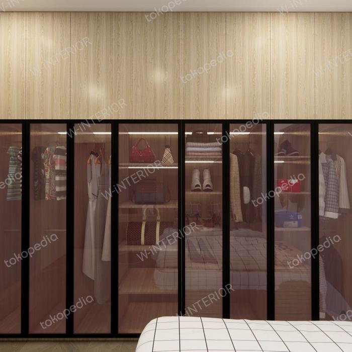 PROMO BIGSALE walk in closet wardrobe lemari pakaian custom pintu kaca
