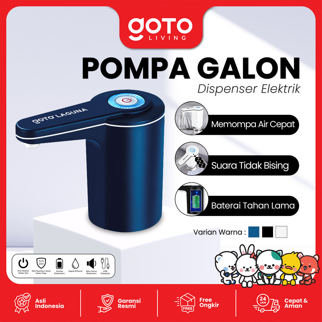 GOTO Laguna Dispenser Air Galon Elektrik Pompa Otomatis Charge USB