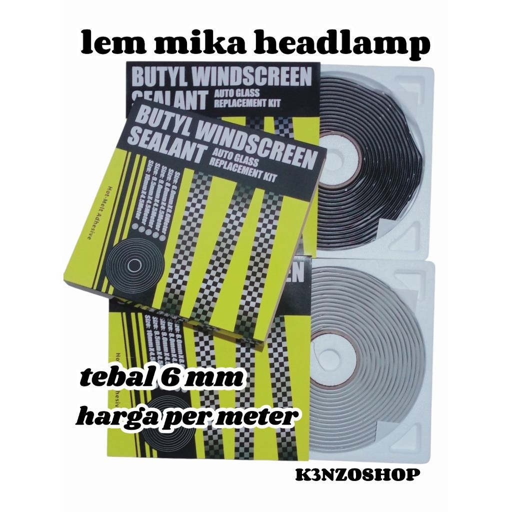 lem mika headlamp / lem  kaca mobil / lem door trim / lem dodol waterproofing sealant rubber butyl L