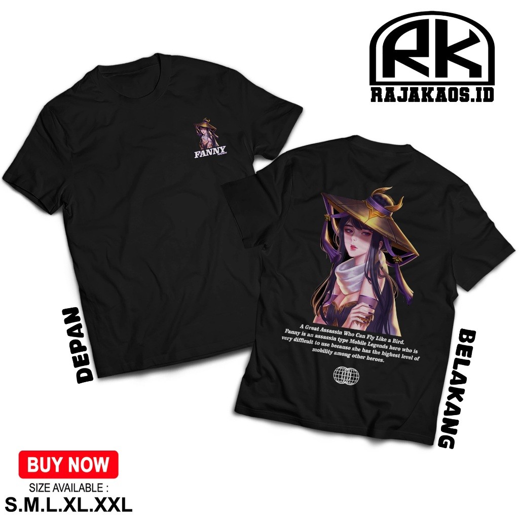 RAJA KAOS MOBILE LEGEND FANNY ASSASIN - KAOS FANNY ASSASIN - KAOS ML VIRAL - T-SHIRT PRIA - ATASAN P