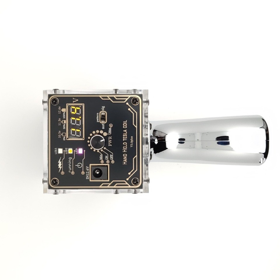 80W 6A Tesla Coil  Portable Handheld Tesla Coil High Voltage Generator Artificial Lightning Tesla Co