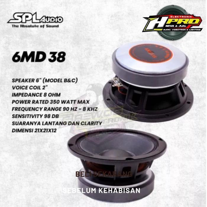 SPREAKER 6 INCH SUBWOOBER SPL AUDIO 6MD38 COIL 2
