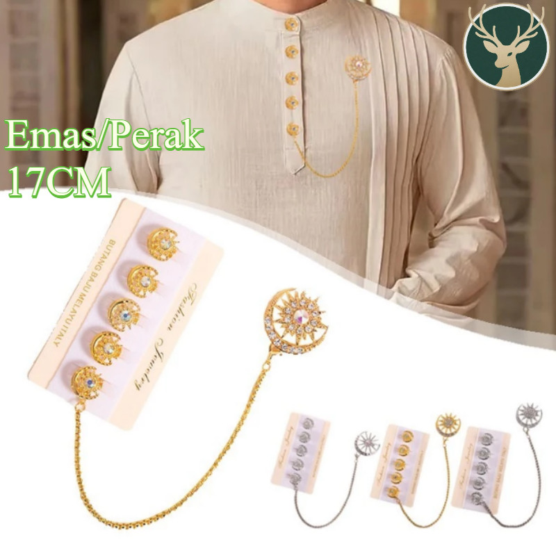 Butang Baju Melayu Pria Kancing Baju Melayu Pria Set Anti Karat Kancing Pin