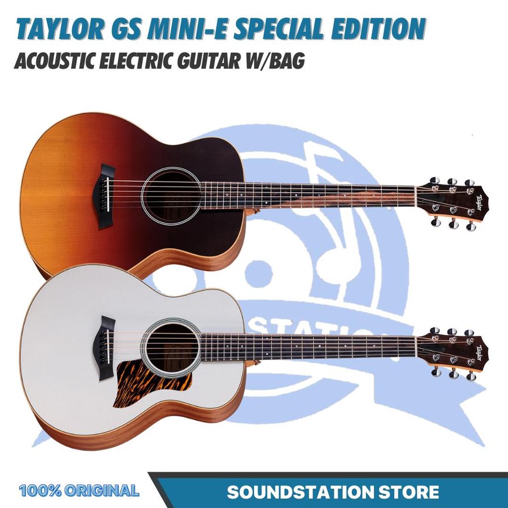 Taylor GS Mini-E Special Edition Acoustic Guitar w/Bag, - Gitar Akustik Elektrik Original Asli