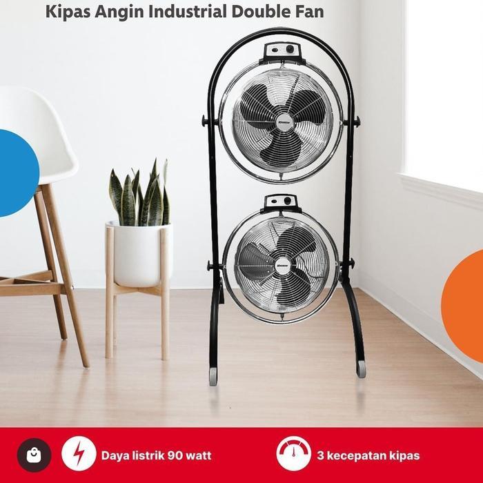 krisbow kipas angin industrial double fan 16 inch