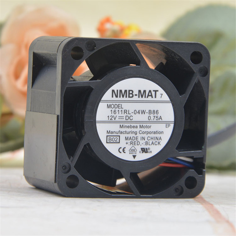 NMB-MAT 12V 0.75A 17000RPM4028 40MM 4CM 40x40x28MM 1U 2U Server Fan Big Power 1611RL-04W-B86 Cooling