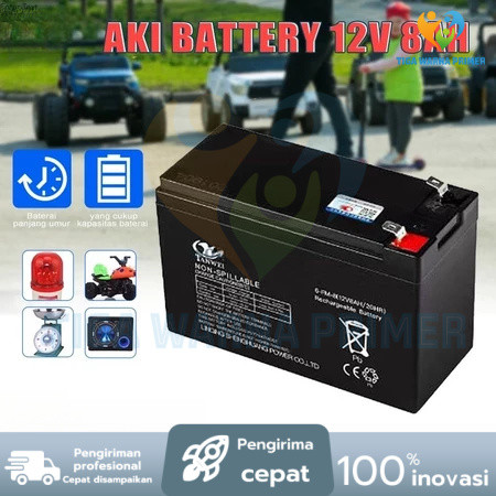 Aki Battery 8AH msa hitam / aki tangki semprot/aki mobil mainan/aki battery batre accu sprayer elekt