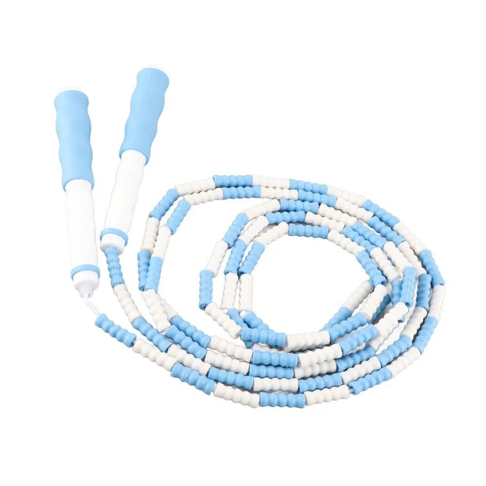 Rope Skipping PP Plastic Segmented Jumping Rope Soft Beaded Anti-Slip Handle Adjustable Jump Rope Be