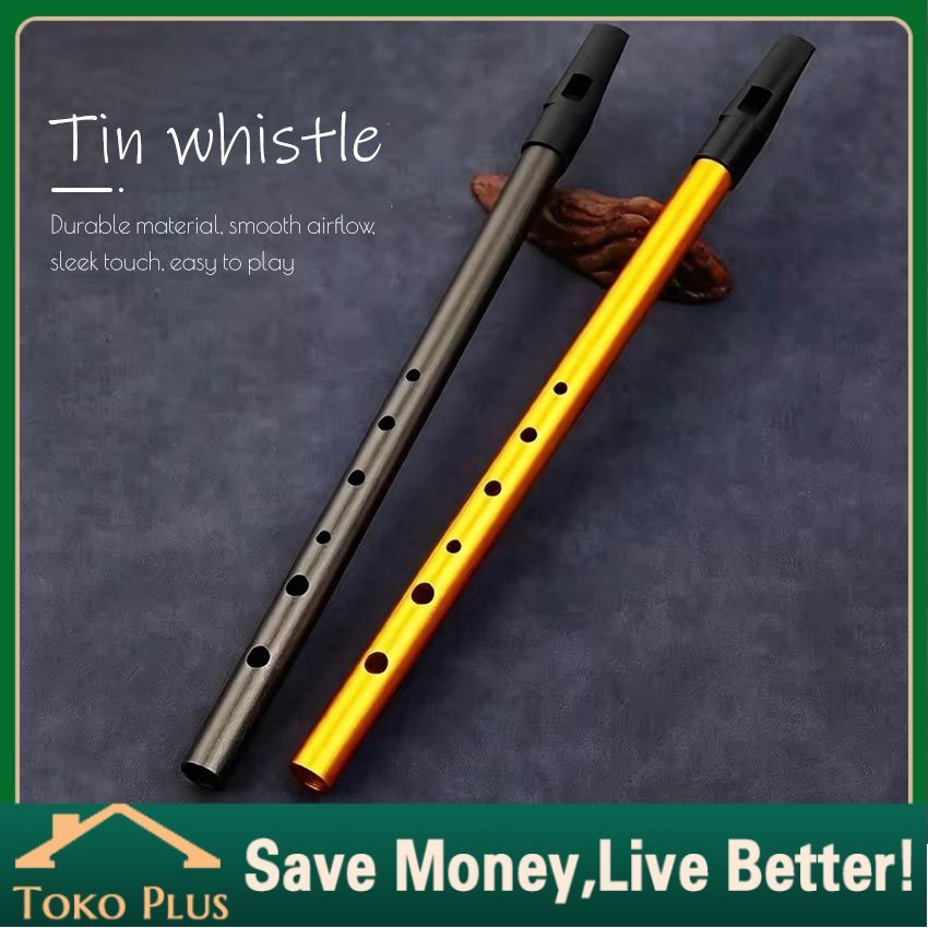 Seruling Irlandia 6 Lubang Irish Tin Flute Penny Whistle Key C Aluminium Alat Musik Tiup Woodwind