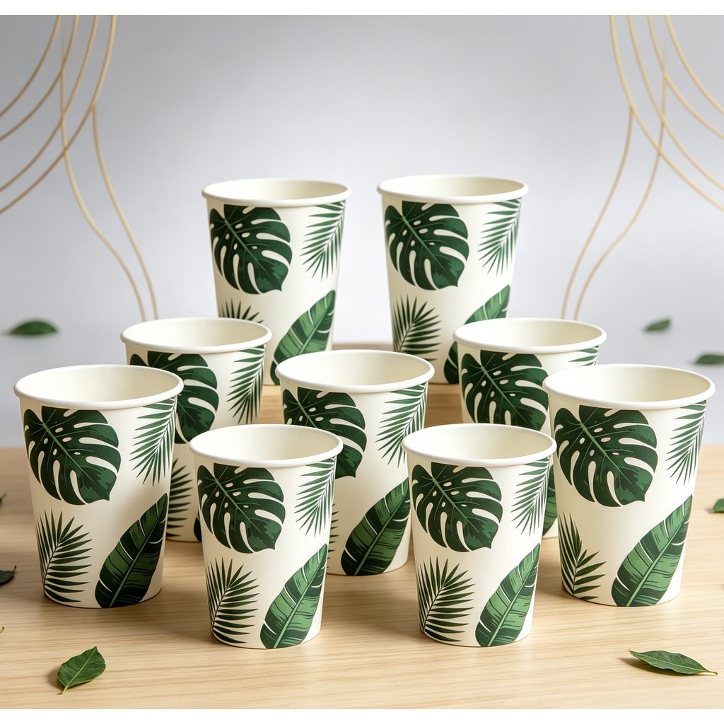 Gelas Kertas Custom Motif | Paper Cup Bergambar 8oz 12oz Single Wall  | Cup Kopi Panas Dingin Food G