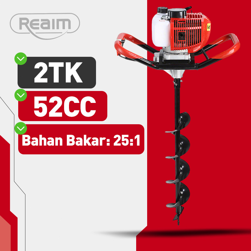 Mesin Bor Tanah Portable Untuk Kebun dan Proyek Reaim Mesin Bor Gali Tanah 52 CC Earth Auger Drill E