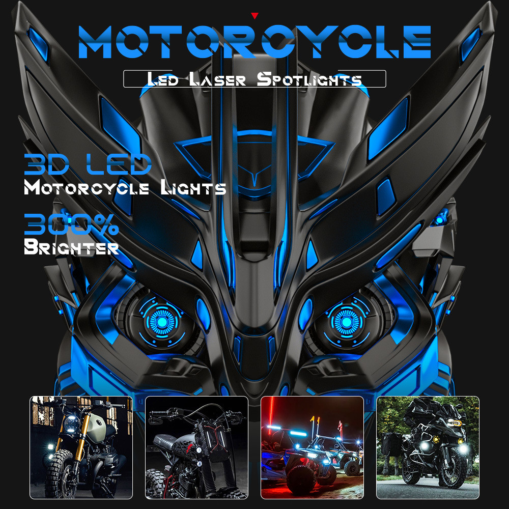 Motorcycle High-power Spotlight LED Dual Color External Spotlight Far And Near Off-road Vehicle Mofi