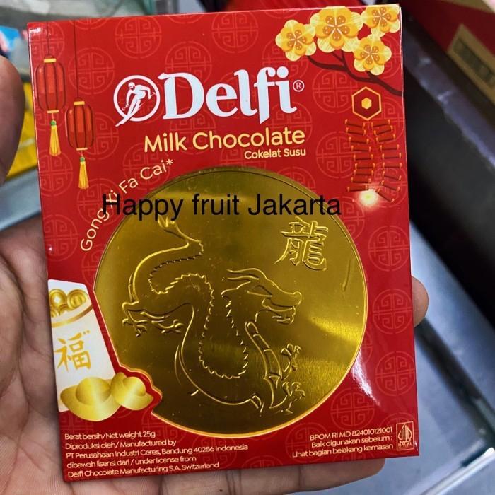 Delfi milk chocolate coin | coklat coin imlek box isi 10 pcs