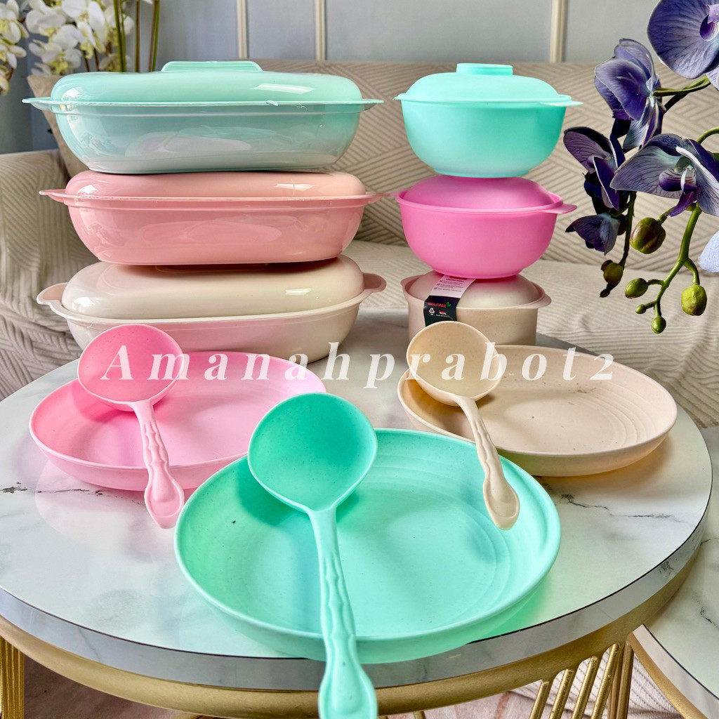 SP 12pcs Wadah Sayur Set+Tutup Basi Marjan Clio Oval Jumbo Tebal Baskom Sayur + Tutup Aestetic