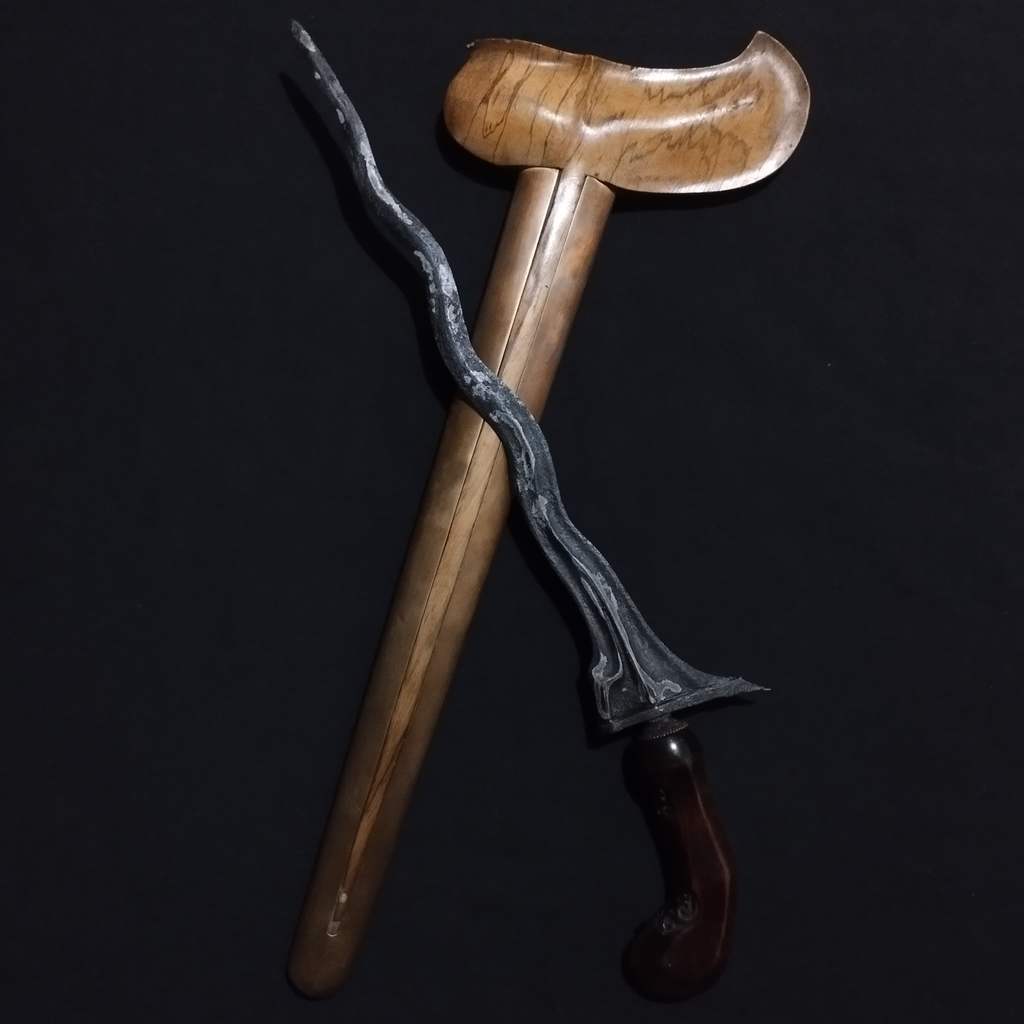 keris sepuh asli majapahit dhapur jaran guyang luk 7 asli original