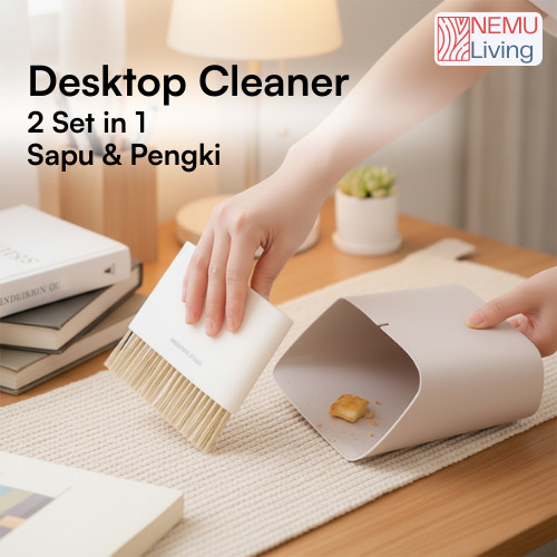 Sapu Pengki Set 2 in 1 Sapu Mini Set Serok Tempat Sampah Meja Sapu Kecil Untuk Mobil