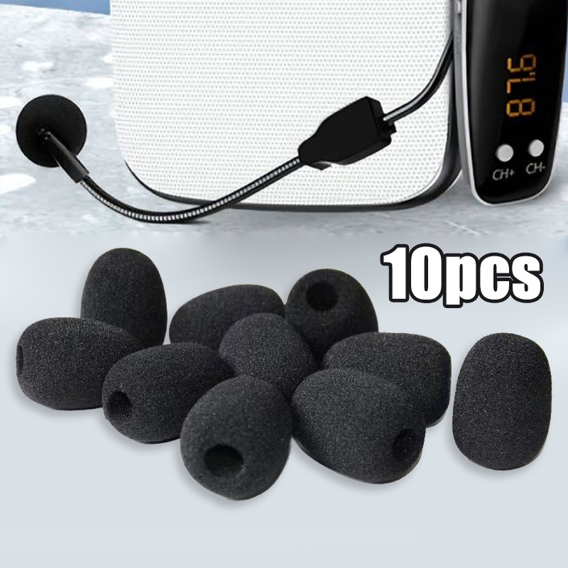 10pcs Penutup Mic Busa Foam Cover Lavalier Microphone Sponge Kecil untuk Headset Gaming Clip On Mic