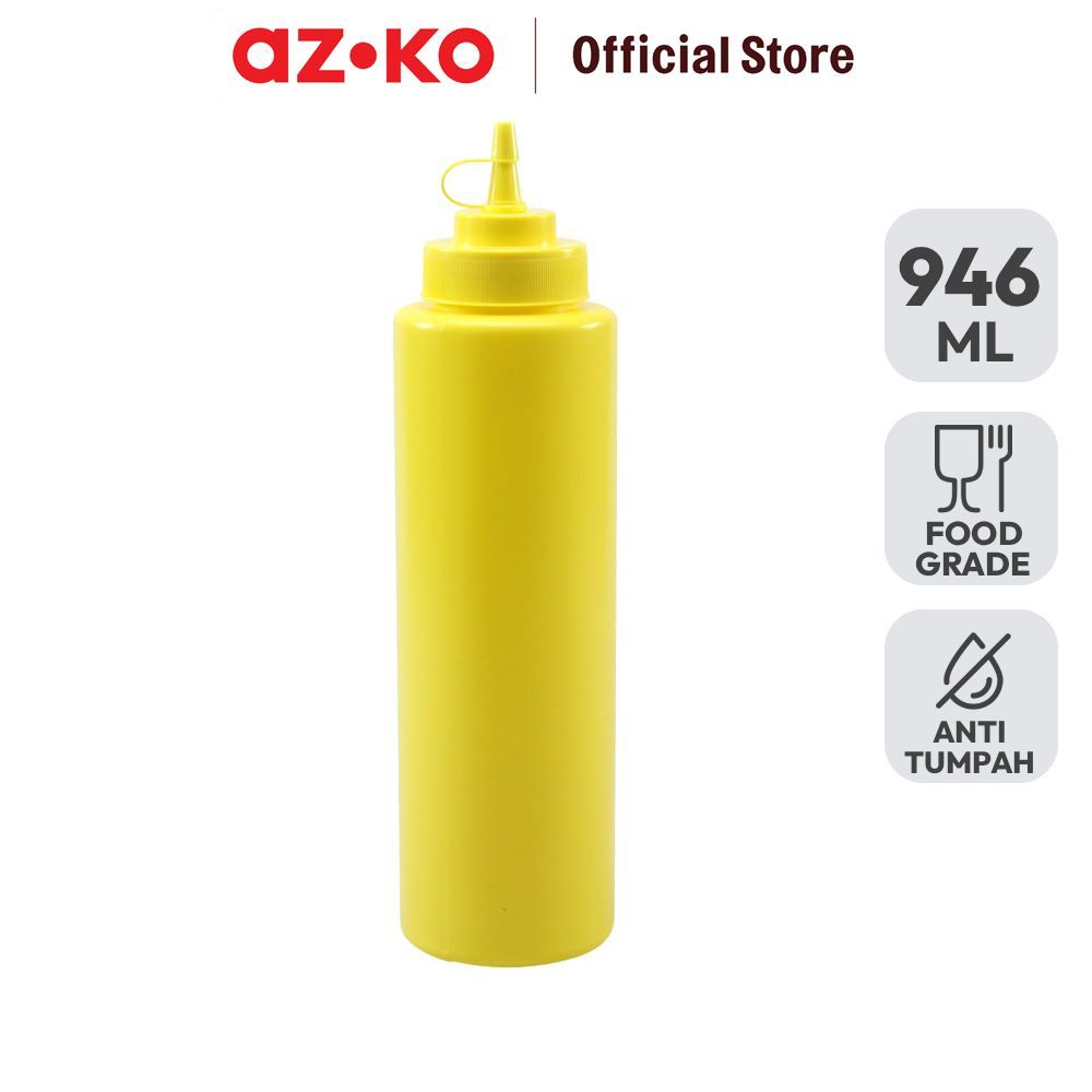 AZKO Krischef Botol Saus - Kuning Tempat Simpan Saos Botol Saos Plastik Tempat Saus Botol Saos Lanci