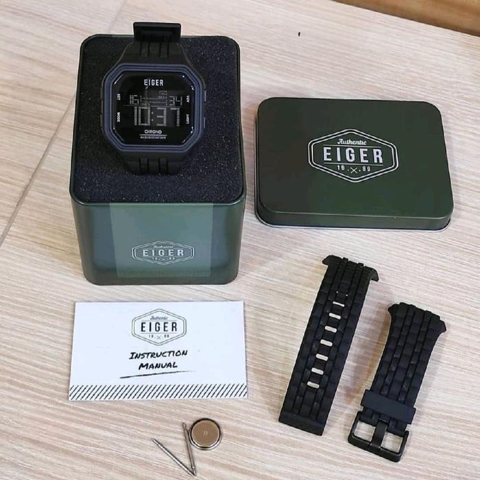 Jam Eiger Linville Watch Jam Tangan Unisex Original Navy Digital - BLACK