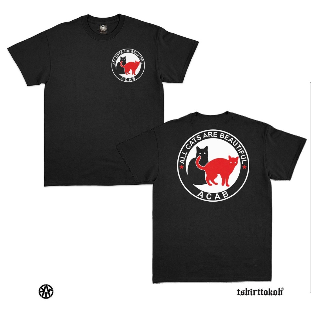 Tshirttokoh - Kaos Acab Cats Antifa Logo - Acab 09