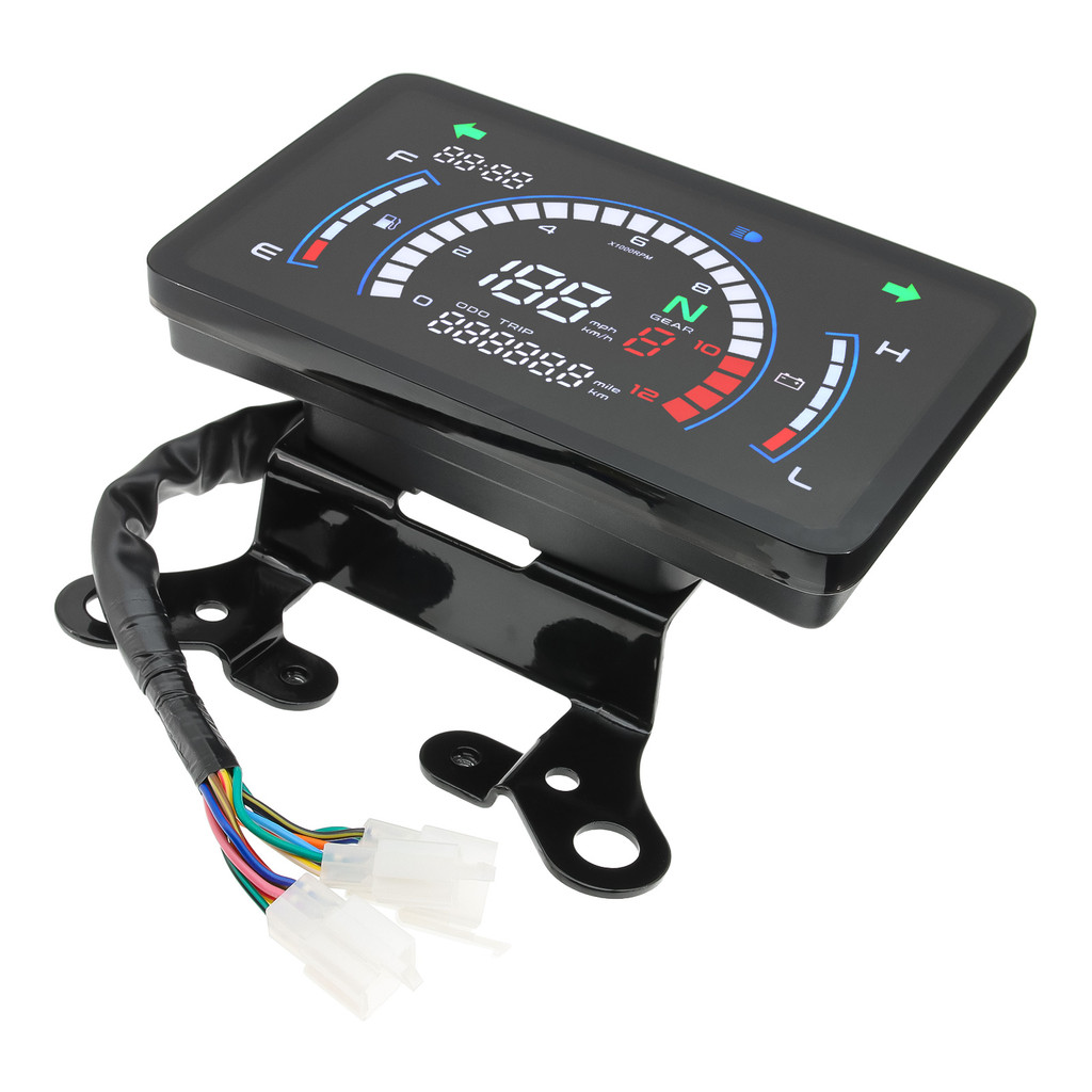 New Motorcycle Digital Speedometer Fuel Gauge Voltage Motobike Dashboard With bracket for Honda EX5 