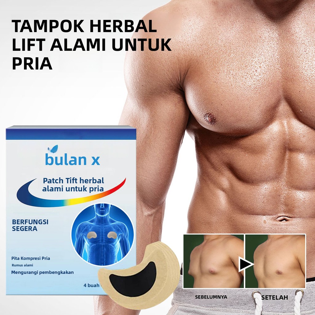 Ximonth Plester Herbal Dada Pria Patch Perawatan Pembentukan Otot Dada Anti-Jatuh untuk Mengencangka