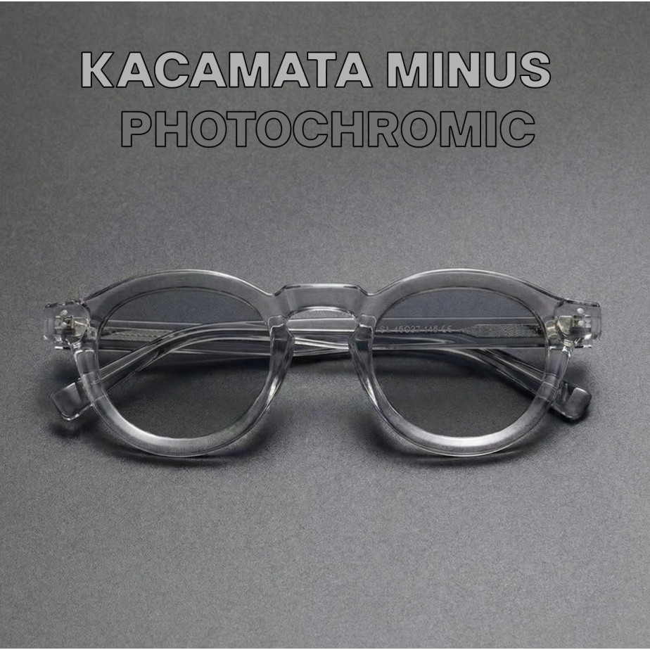 Kacamata Minus Fotokromik LG-992 Fashion Korea Retro Anti Blue Light anti Radiasi Model Cat Eye Kaca